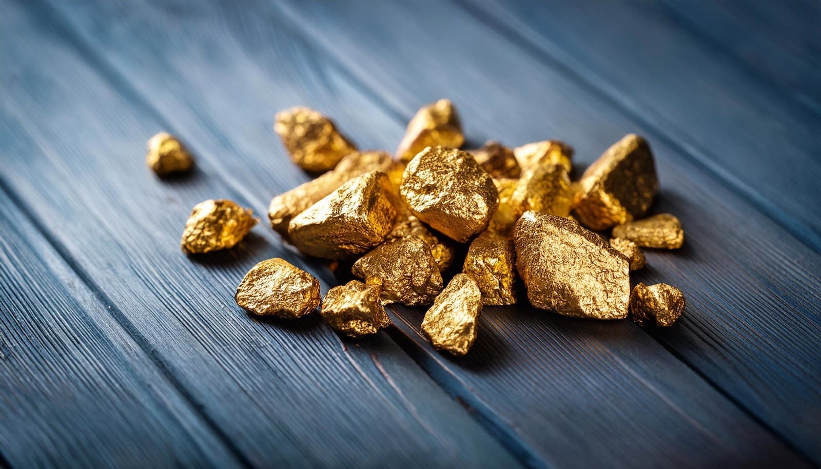 Raw gold nuggets sourced from licensed miners